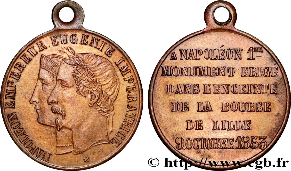 SECOND EMPIRE Médaille, Bourse de Lille AU