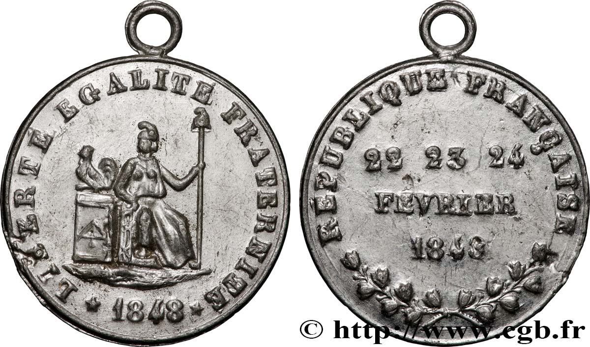 DEUXIÈME RÉPUBLIQUE Médaille, Journées de février XF