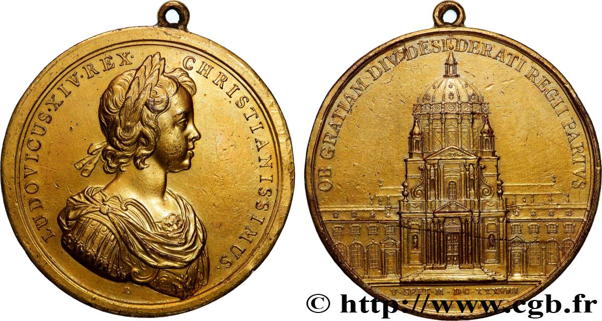 LOUIS XIII LE JUSTE Médaille, Le Val-de-Grâce TTB