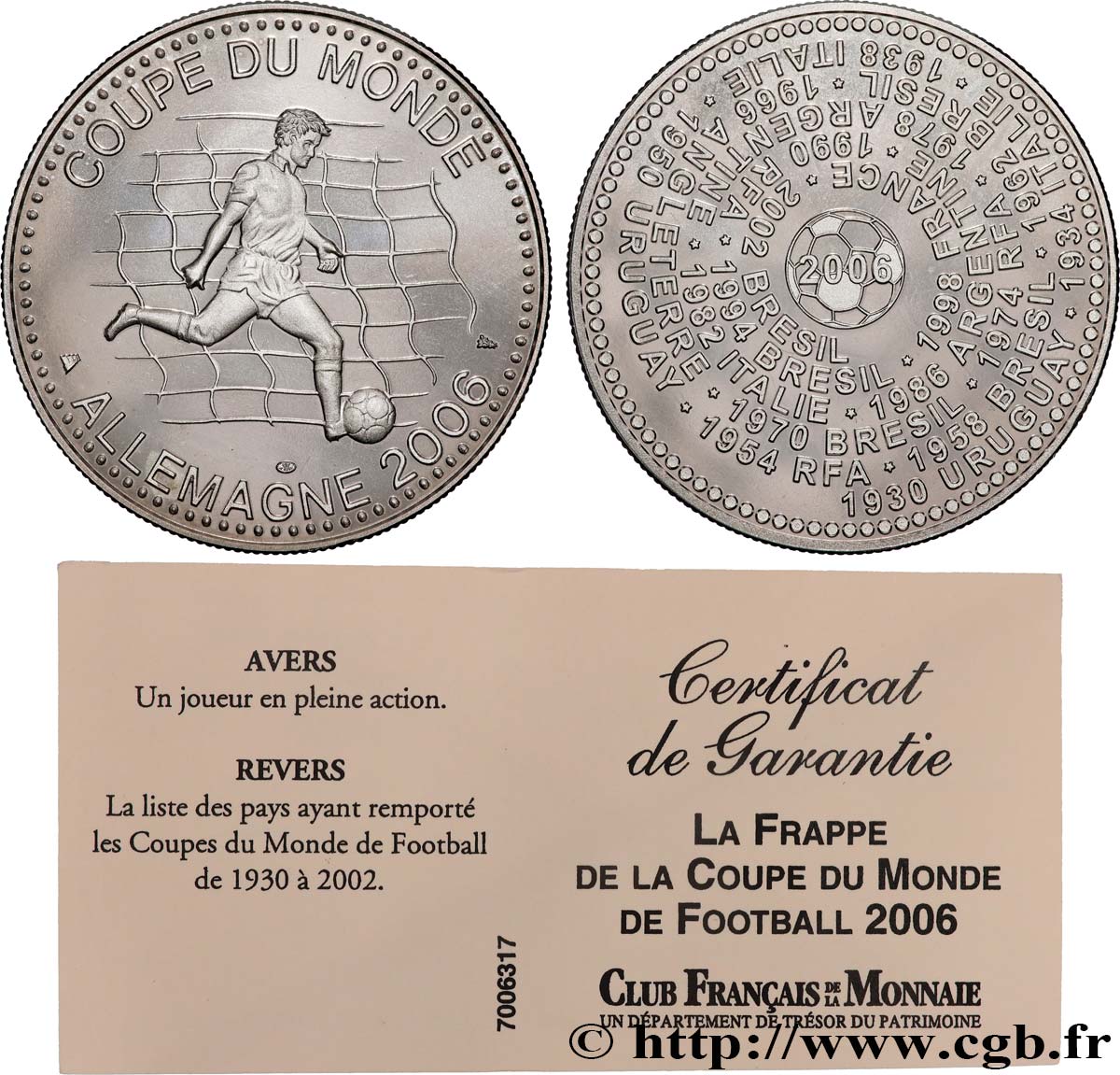 GERMANY Médaille, Coupe du Monde de football, Allemagne AU
