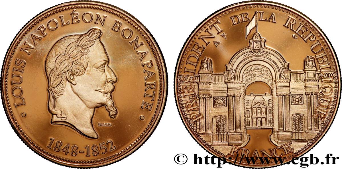 DEUXIÈME RÉPUBLIQUE Médaille, Louis Napoléon Bonaparte, président de la République SPL