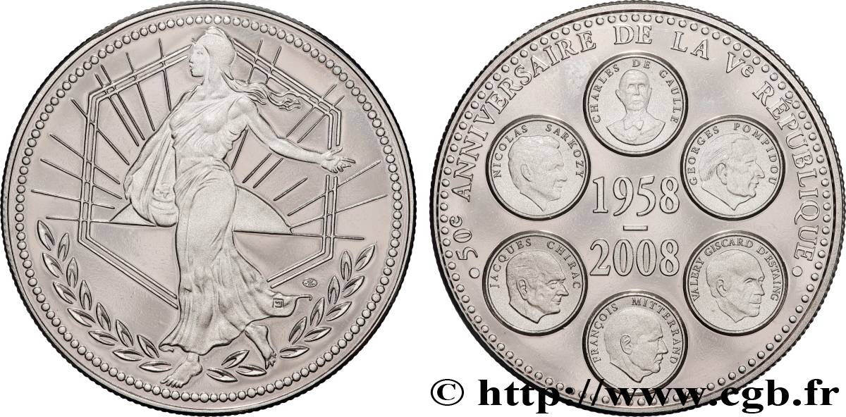 V REPUBLIC Médaille, 50e anniversaire de la Ve République AU