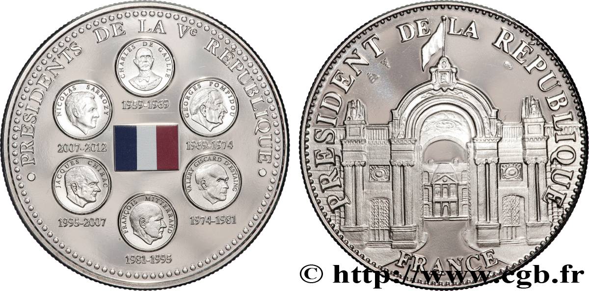 V REPUBLIC Médaille, Présidents de la Ve République MS