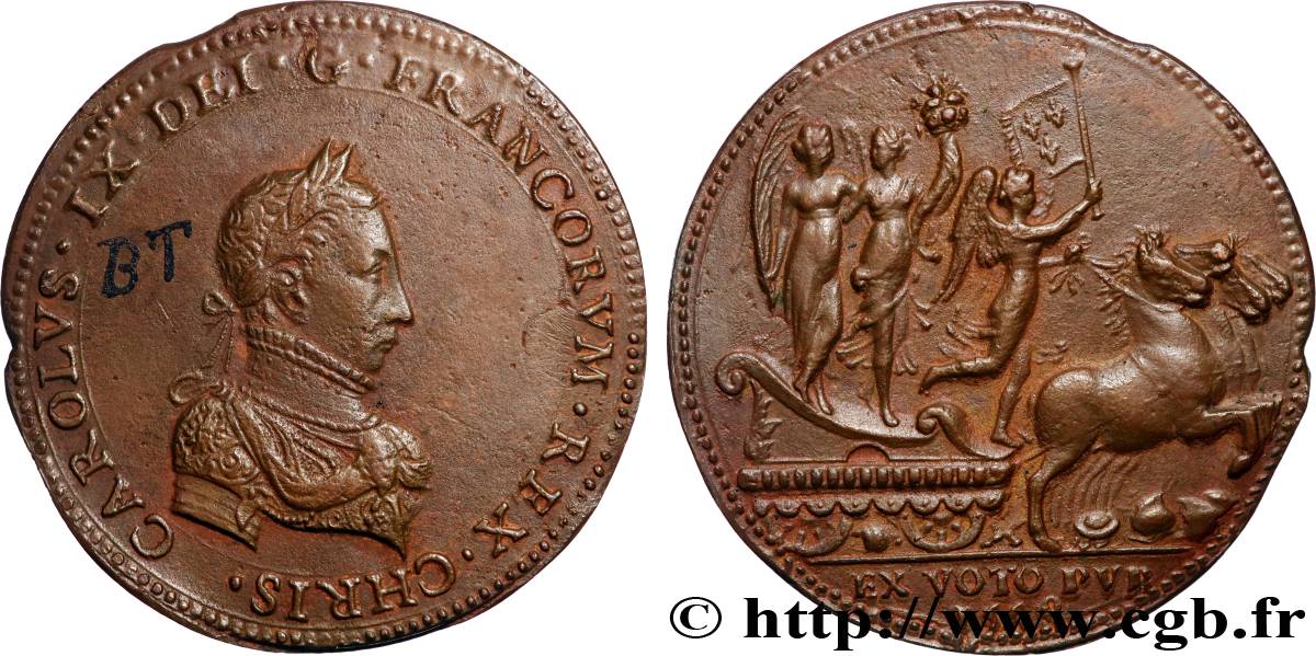 CHARLES IX Médaille, Par le souhait du peuple TTB+