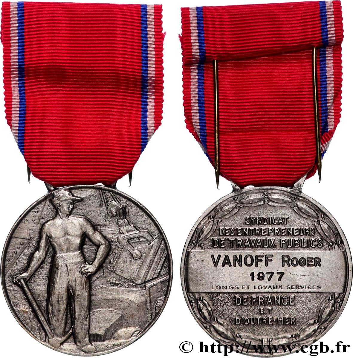 V REPUBLIC Médaille, Syndicat des entrepreneurs de travaux publics AU
