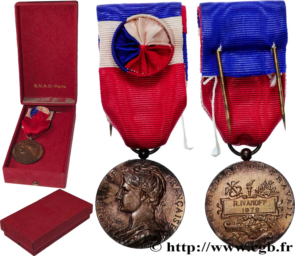 QUINTA REPUBBLICA FRANCESE Médaille d’honneur du travail, Ministère du travail, Vermeil SPL