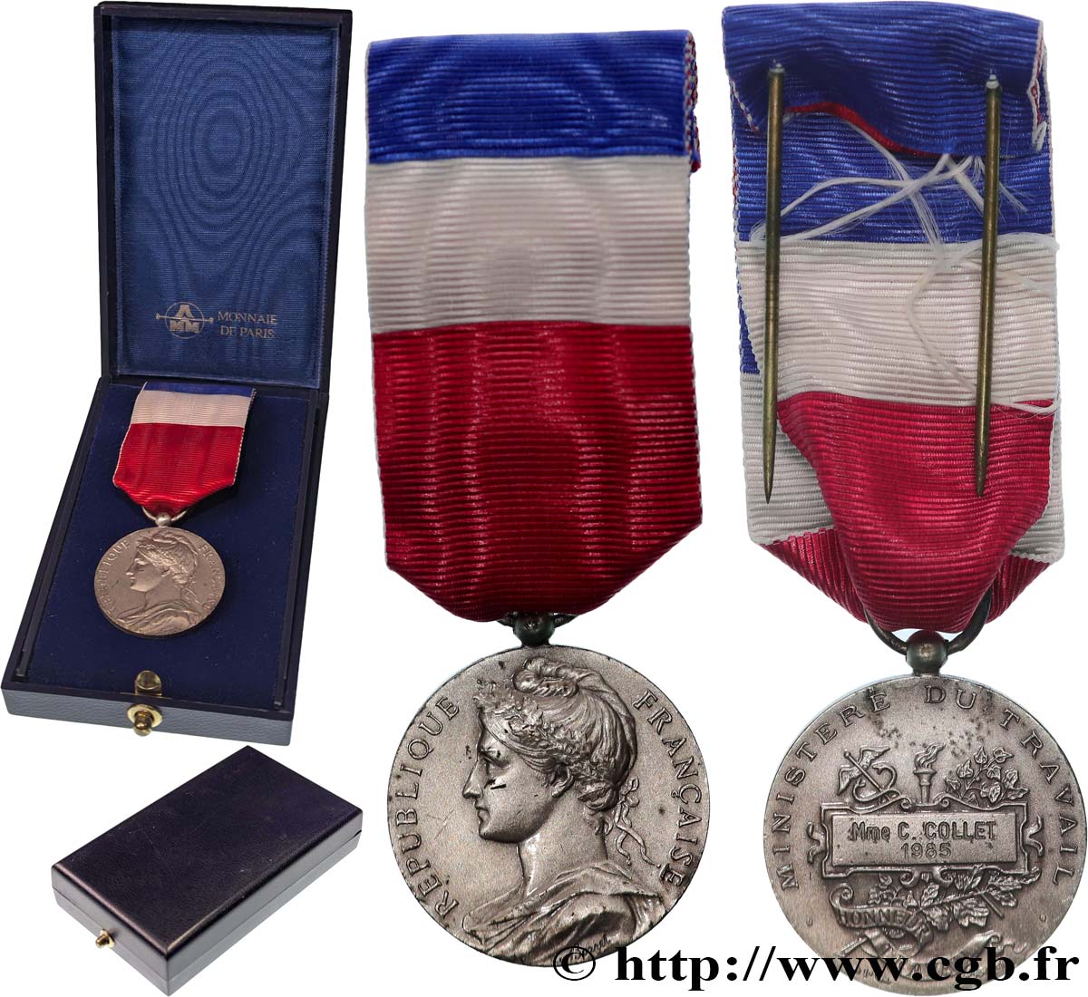 CINQUIÈME RÉPUBLIQUE Médaille d’honneur du travail, Ministère du travail, Argent SUP