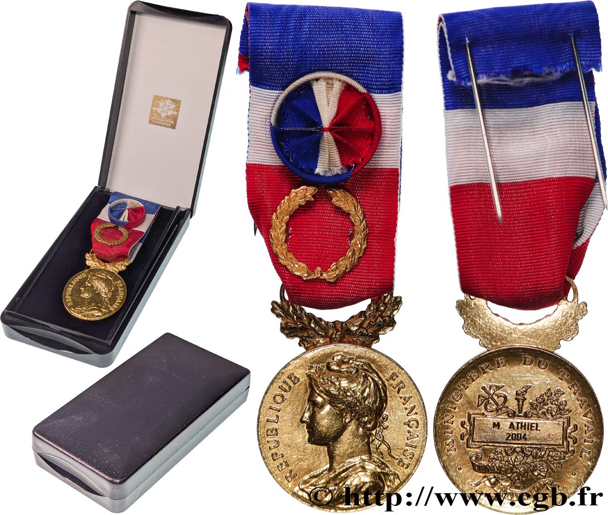 CINQUIÈME RÉPUBLIQUE Médaille d’honneur du Travail, Ministère du Travail, Grand Or TTB+