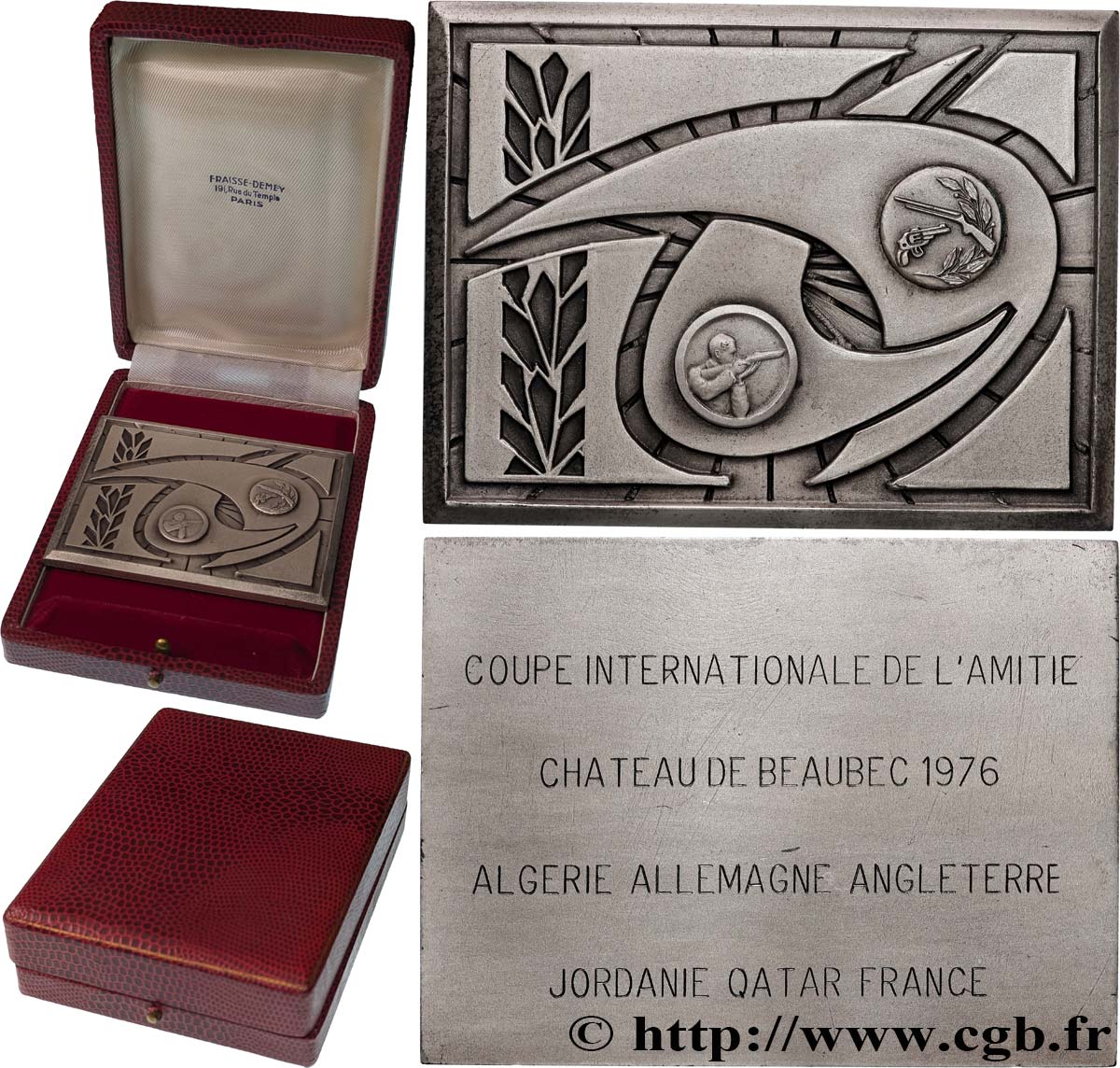 V REPUBLIC Plaquette, Coupe internationale de l’amitié, Chateau de Beaubec AU