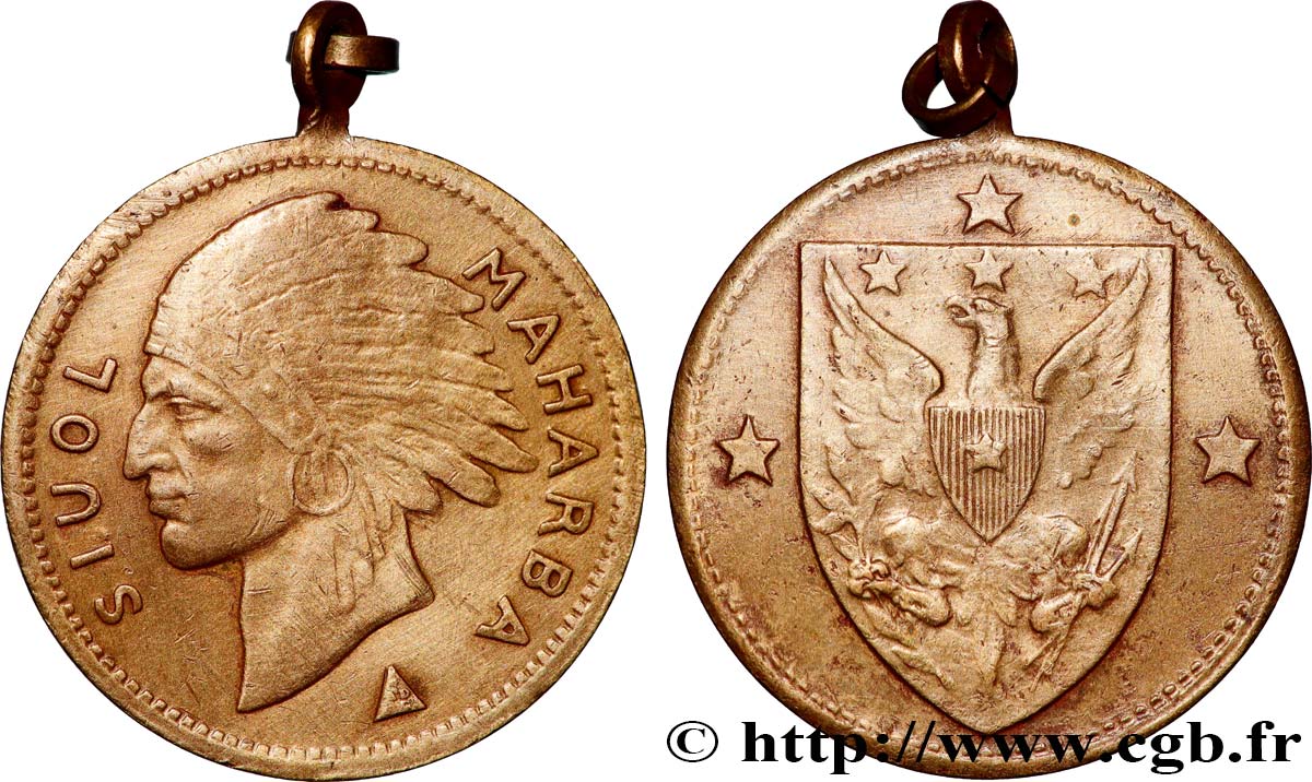 ÉTATS-UNIS D AMÉRIQUE Médaillette à la tête d’indien SS