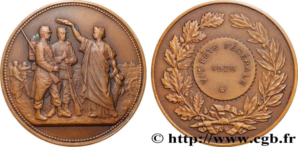III REPUBLIC Médaille, VIe fête fédérale AU