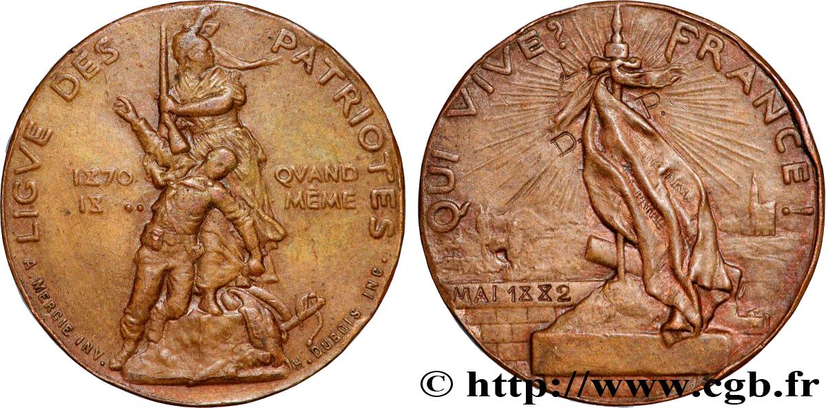 III REPUBLIC Médaille, Ligue des patriotes XF