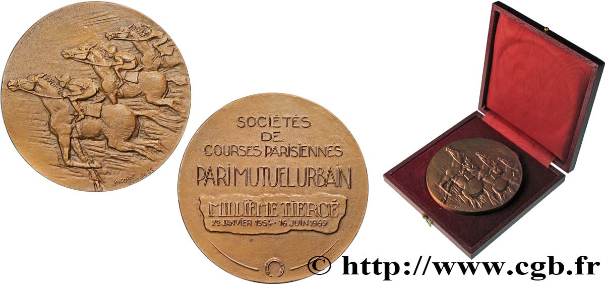 CINQUIÈME RÉPUBLIQUE Médaille, Sociétés de courses parisiennes, Pari mutuel urbain SUP