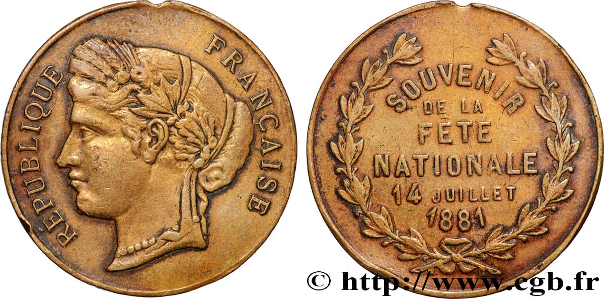 DRITTE FRANZOSISCHE REPUBLIK Médaille, Souvenir de la fête nationale S/fSS