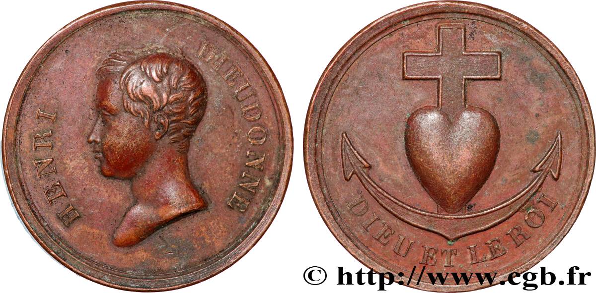 HENRI V COMTE DE CHAMBORD Médaille, Dieu et le roi MBC
