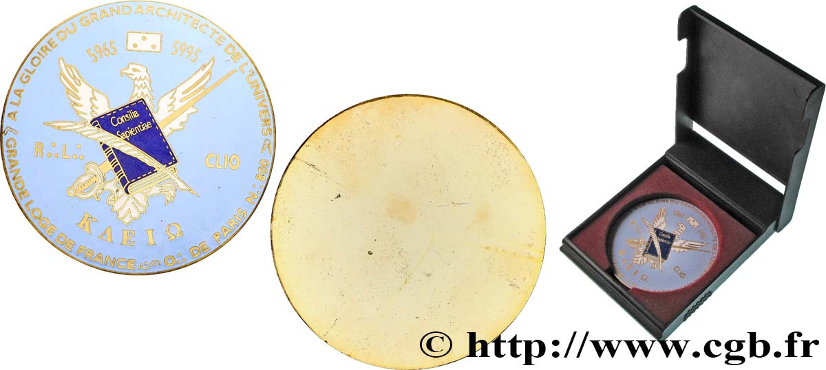 FUNFTE FRANZOSISCHE REPUBLIK Médaille, GLDF, Orient de Paris, Loge CLIO VZ