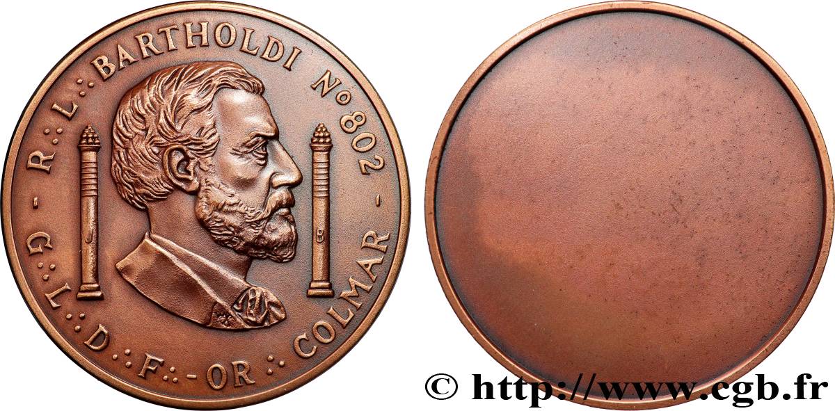 CINQUIÈME RÉPUBLIQUE Médaille, Loge Bartholdi, Orient de Colmar SUP