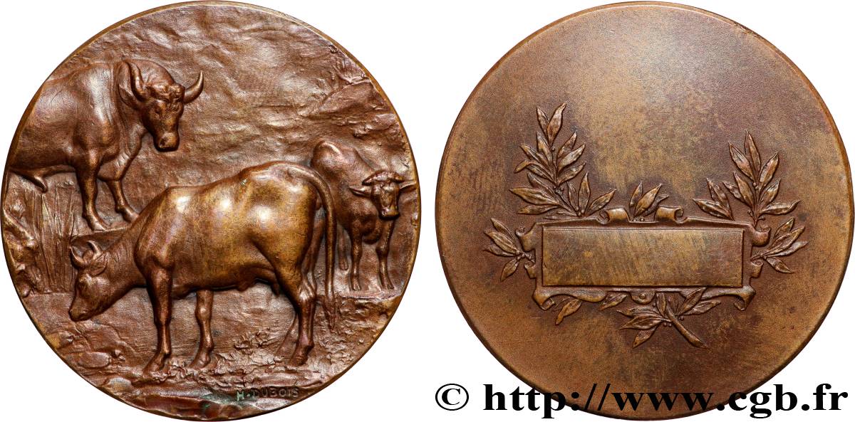 TROISIÈME RÉPUBLIQUE Médaille, Vaches et taureau TTB+