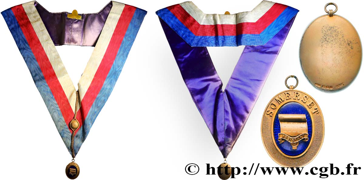 FRANC-MAÇONNERIE - PARIS Bijou et écharpe, Assistant à Somerset fVZ