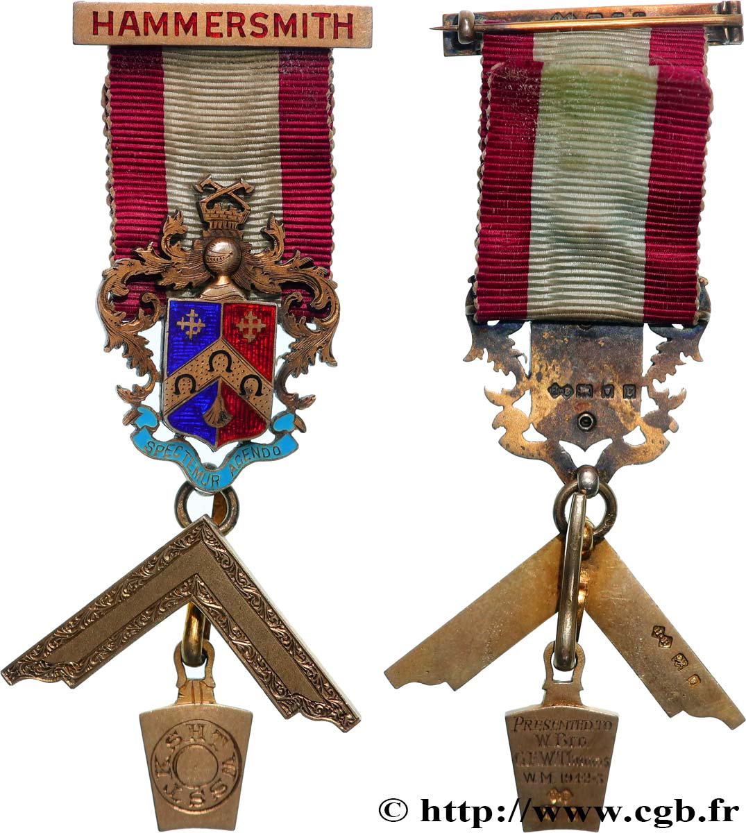 FREEMASONRY Médaille, Hammersmith AU