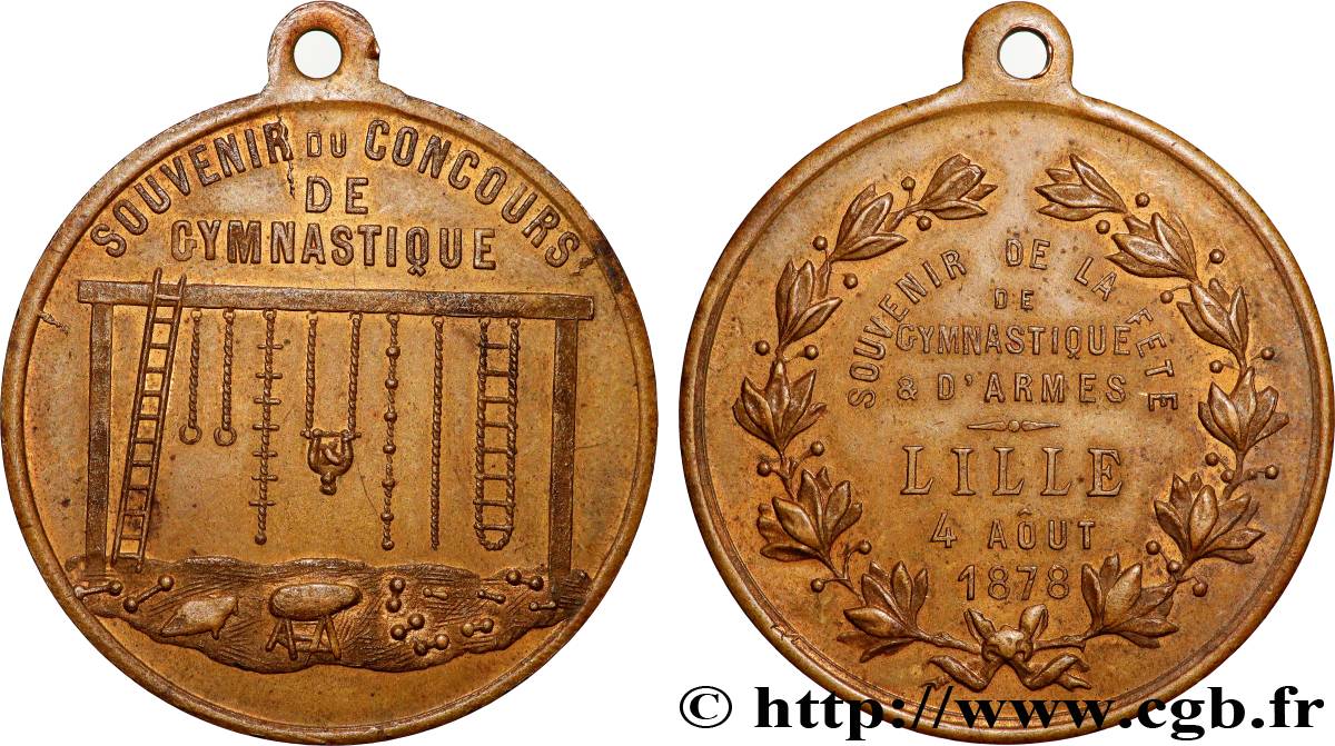 TROISIÈME RÉPUBLIQUE Médaille, Souvenir du concours de gymnastique TTB