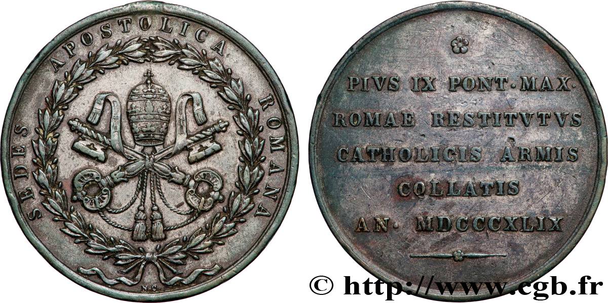 ITALIE - ÉTATS DU PAPE - PIE IX (Jean-Marie Mastai Ferretti) Médaille, Siège apostolique romain TTB