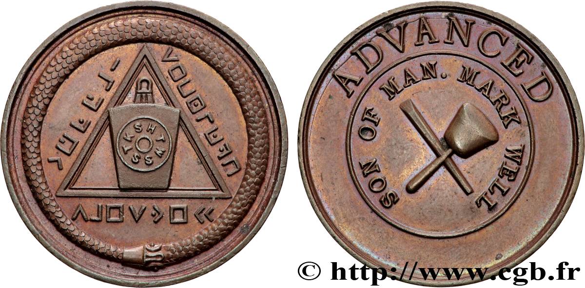 FRANC - MAÇONNERIE Médaille, Son of man, Mark Well SUP