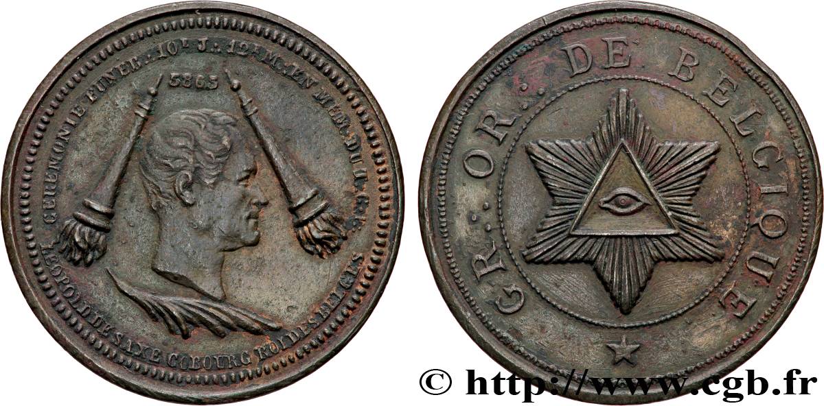 BELGIQUE - ROYAUME DE BELGIQUE - LÉOPOLD Ier Médaille, Cérémonie au GO de Belgique, Hommage à Léopold Ier TTB