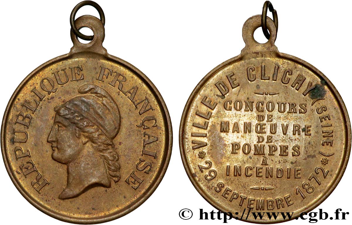 TROISIÈME RÉPUBLIQUE Médaille, Concours de manoeuvre de pompes à incendie TTB+