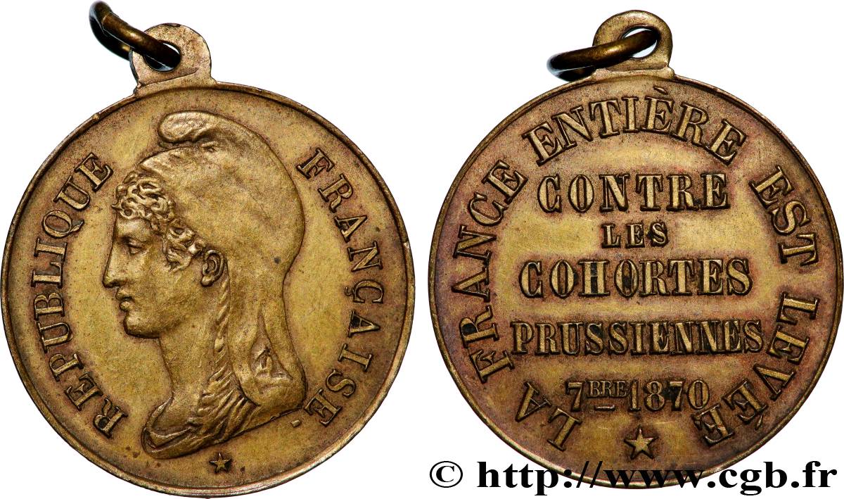 III REPUBLIC Médaille, Contre les cohortes prussiennes AU