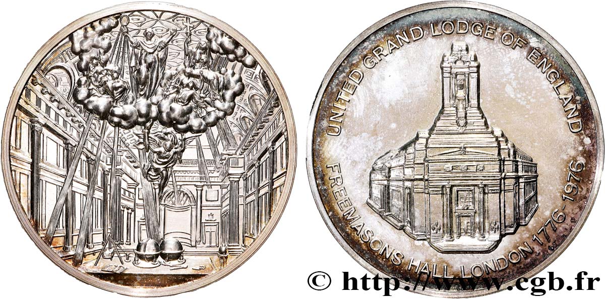 FRANC - MAÇONNERIE Médaille, Hall de grande Loge de Londres SUP