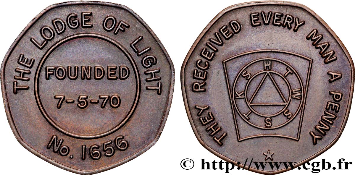 FRANC - MAÇONNERIE Médaille, Lodge of Light TTB+