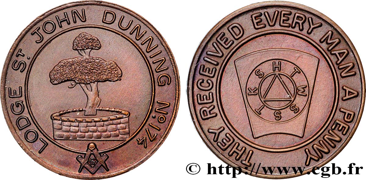 FREEMASONRY Médaille, Lodge Saint John Dunning n°174 AU