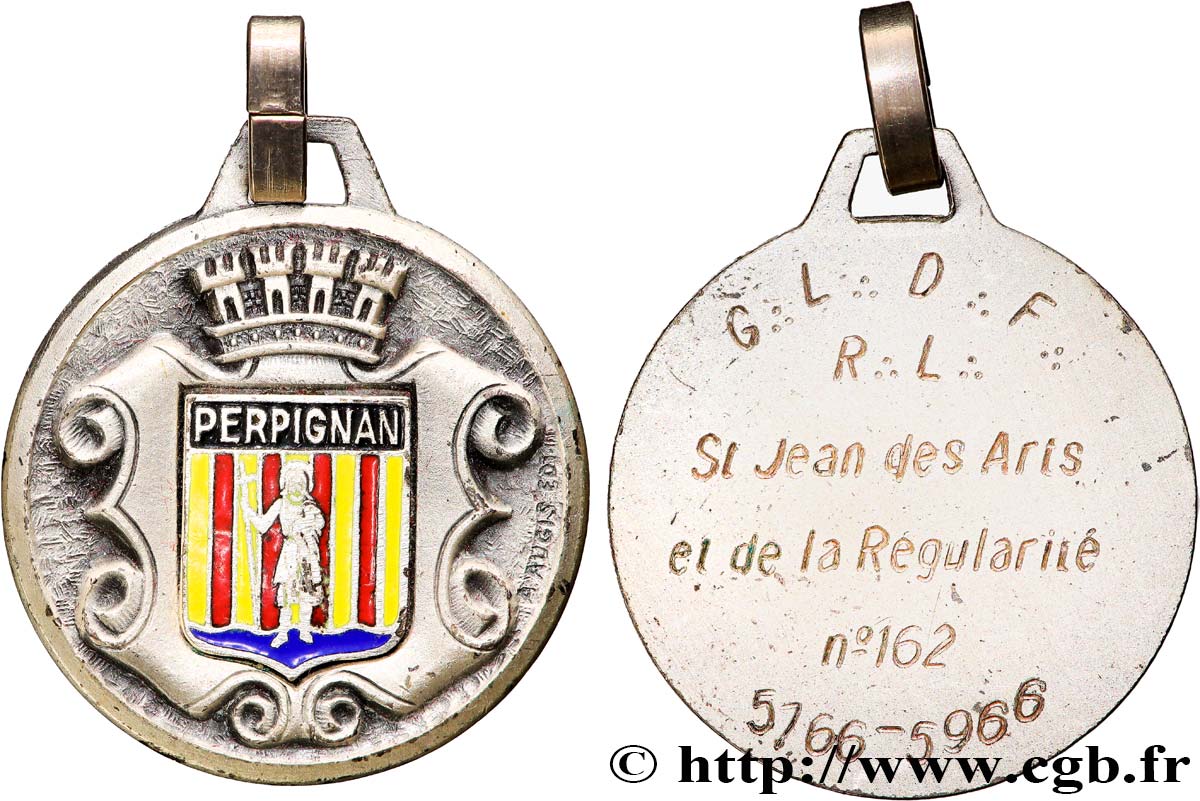 CINQUIÈME RÉPUBLIQUE Médaille, Bicentenaire de la Loge Saint Jean des Arts et de la Régularité n°162 TTB
