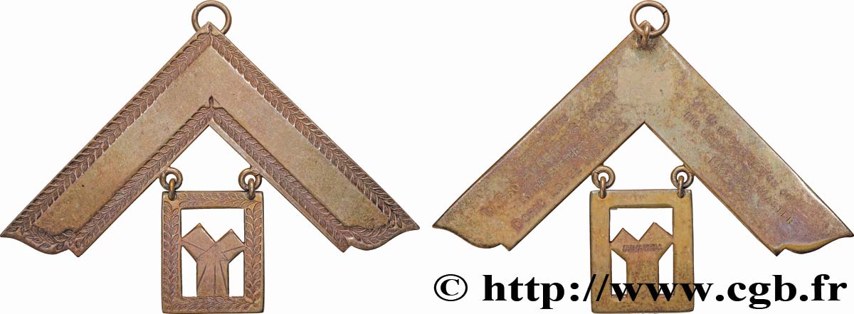 FRANC - MAÇONNERIE Médaille, Équerre, Doric Lodge n°933 TTB