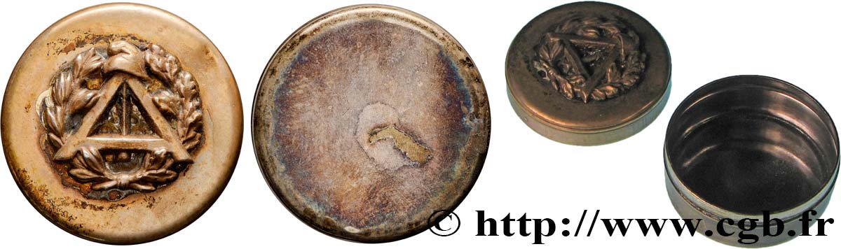 FRANC - MAÇONNERIE Boîte à pilules, Compas et bonnet phrygien TTB