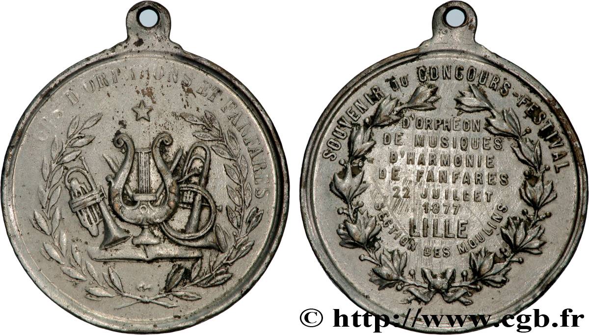 III REPUBLIC Médaille, Souvenir du concours festival VF/XF