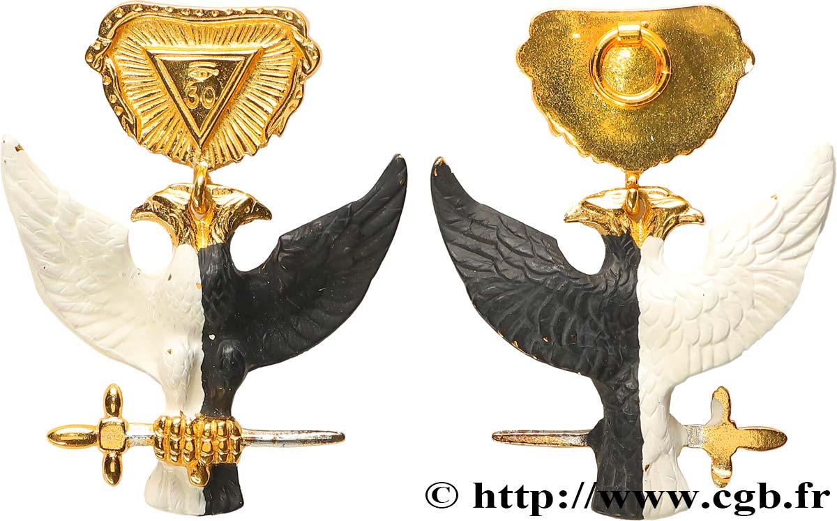 FRANC - MAÇONNERIE Bijou franc-maçonnique, Aigle bicéphale TTB
