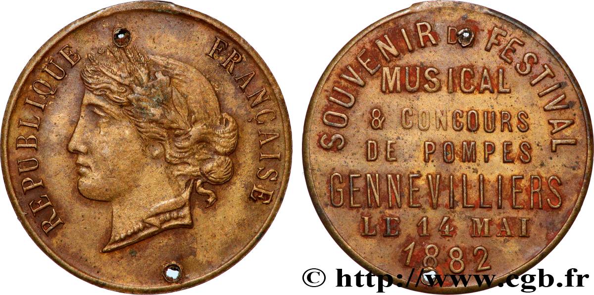 TROISIÈME RÉPUBLIQUE Médaille, Grand concours de musique international TB+