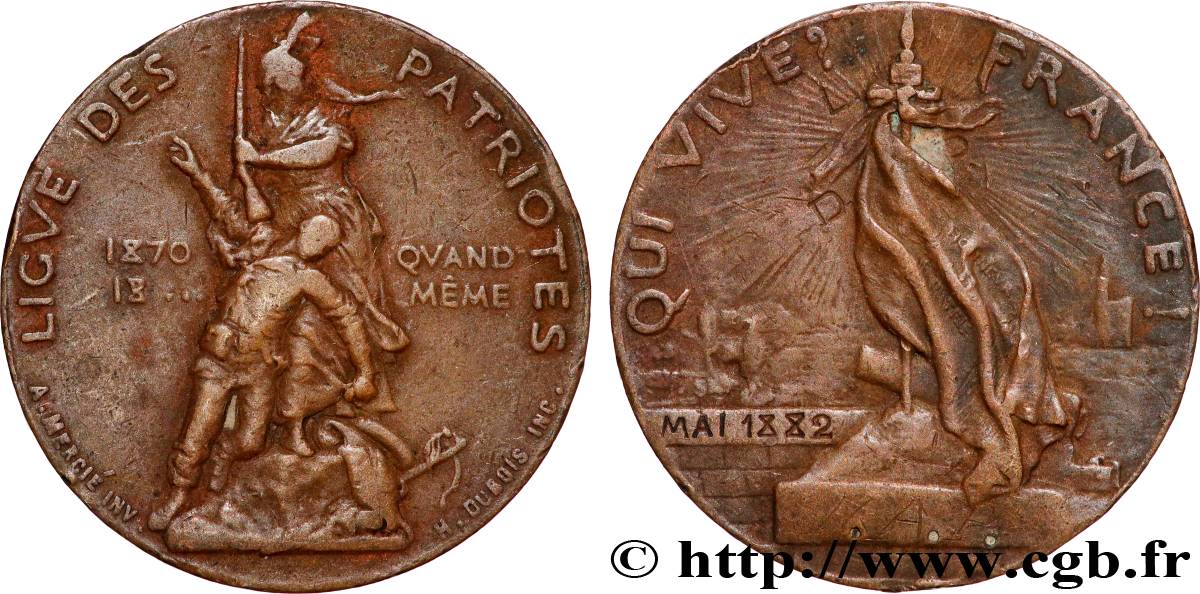III REPUBLIC Médaille, Ligue des patriotes XF