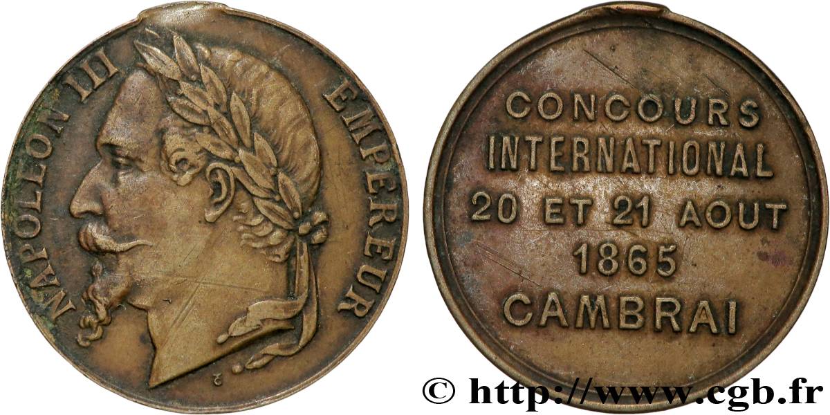 SECOND EMPIRE Médaille, Concours international de Cambrai TTB