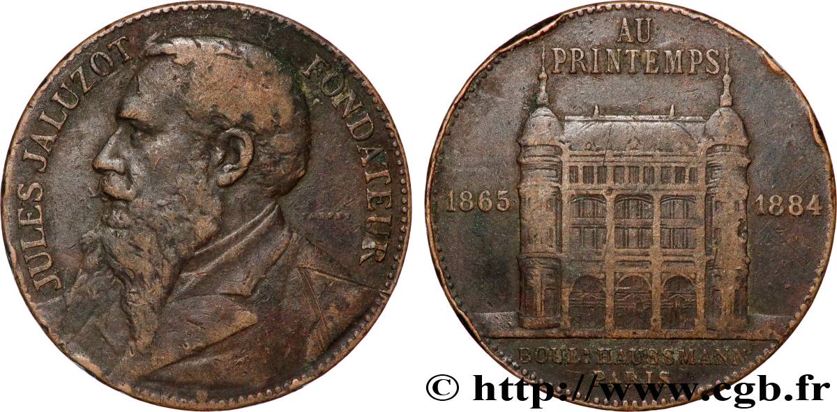 SOCIÉTÉS COMMERCIALES Médaille, Au Printemps, 20e anniversaire TTB