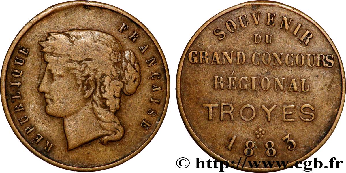 III REPUBLIC Médaille, Souvenir du grand concours régional XF
