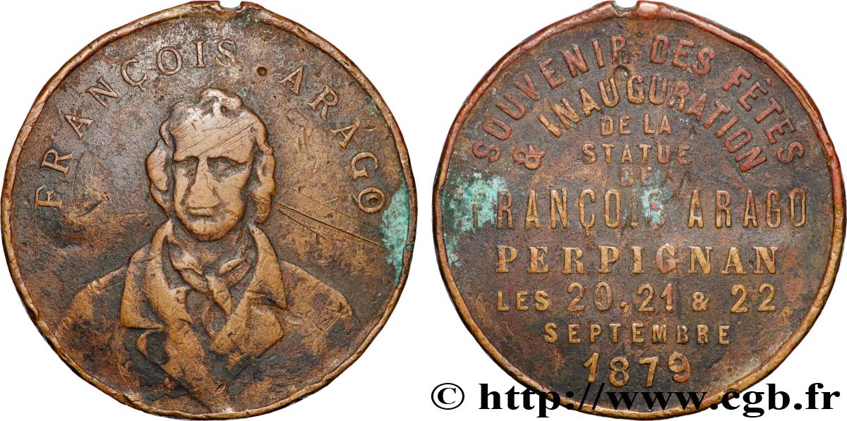 TROISIÈME RÉPUBLIQUE Médaille, Souvenir des fêtes, Inauguration de la statue de François Arago TB