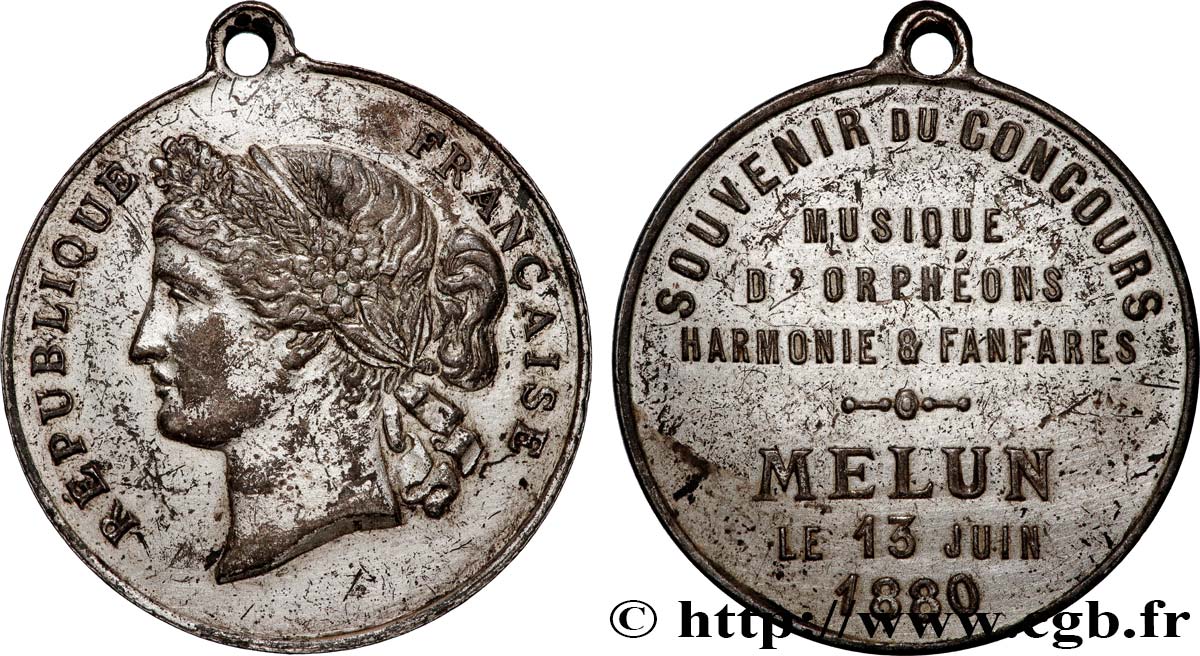 III REPUBLIC Médaille, Souvenir du concours de musique XF