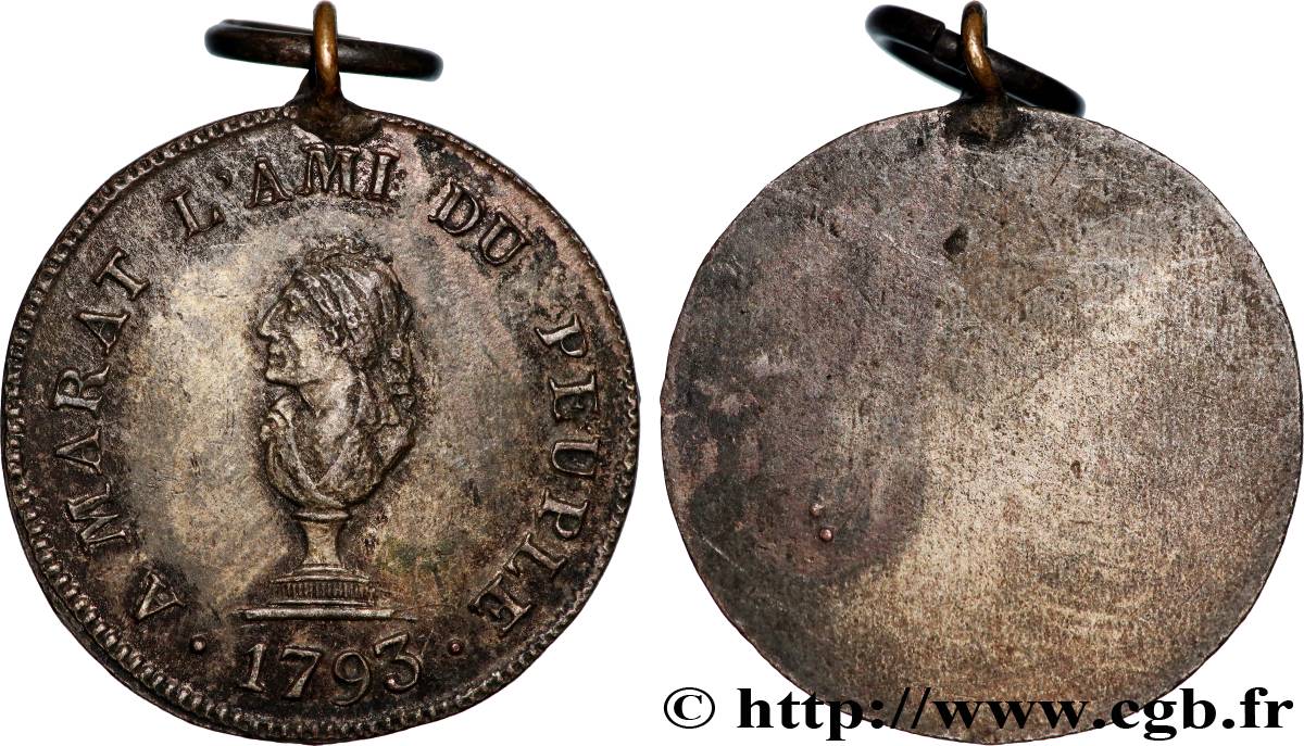 LA CONVENTION Médaille, Hommage à Jean-Paul Marat TTB