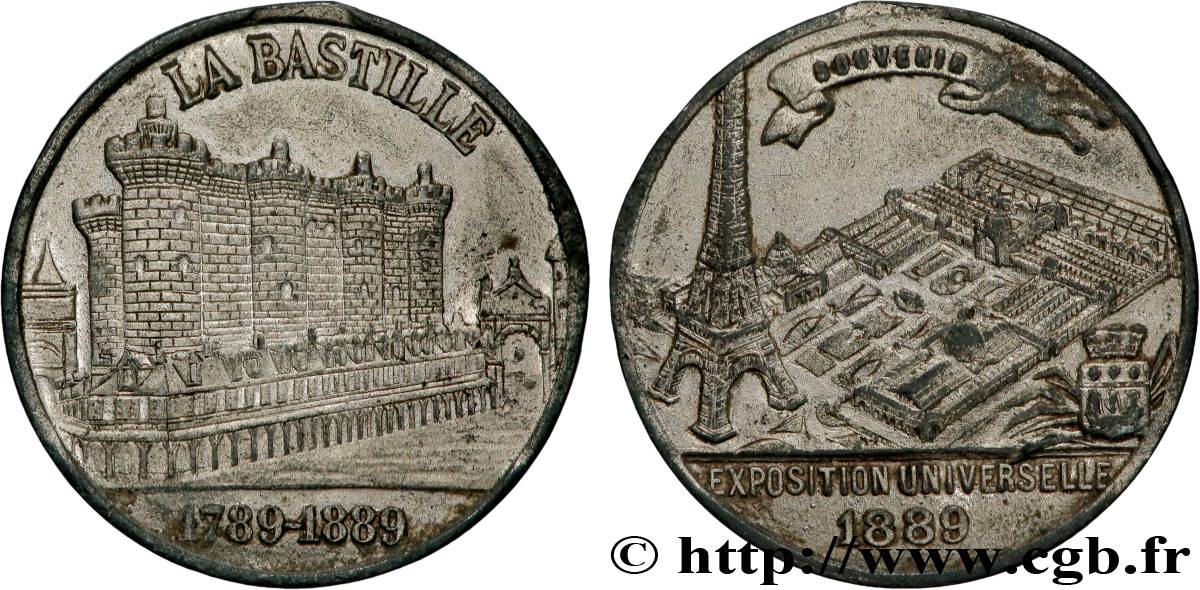III REPUBLIC Médaille, Souvenir de l’exposition universelle XF