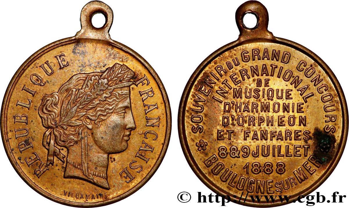 TROISIÈME RÉPUBLIQUE Médaille, Concours de musique TTB+