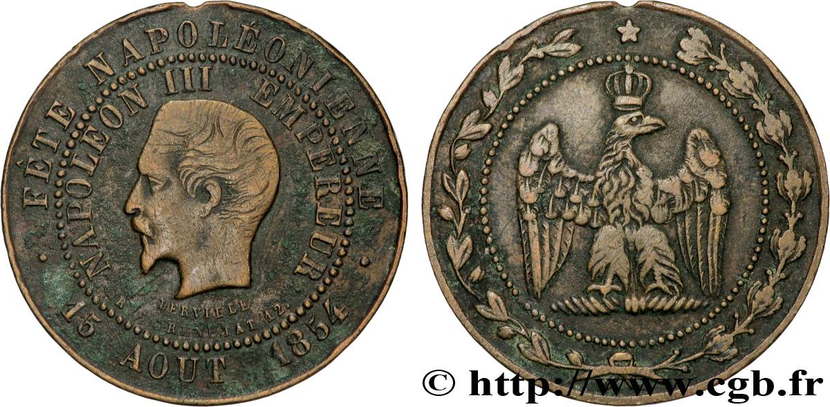SECOND EMPIRE Médaille, Fête napoléonienne TB+