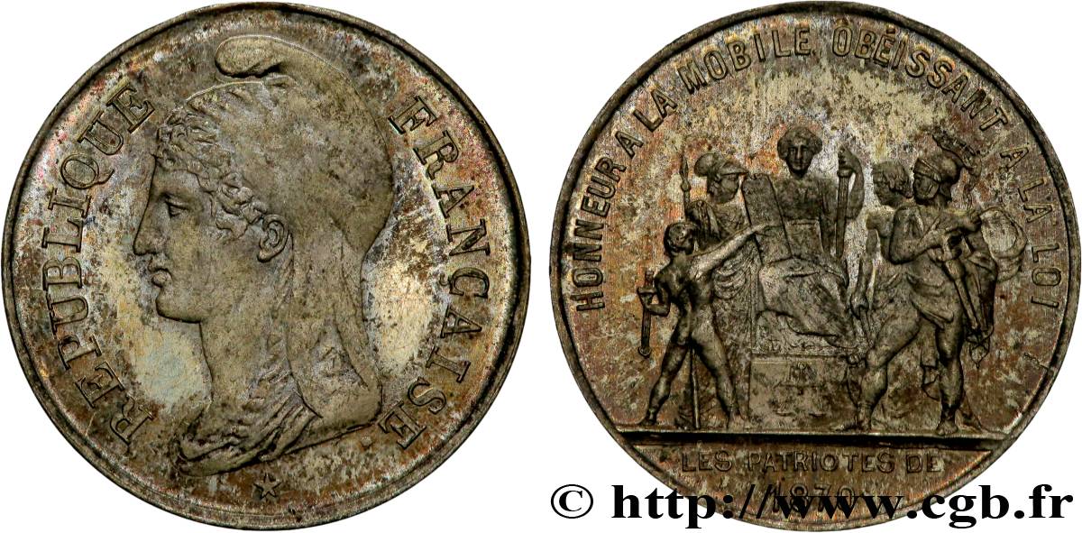 TROISIÈME RÉPUBLIQUE Médaille, Honneur à la mobile obéissant à la loi TTB+